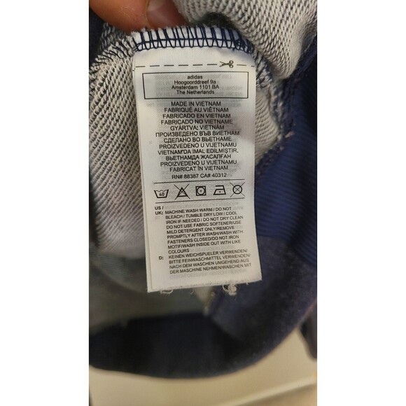 Adidas  1/4 Zip Pullover Long Sleeve Men’s M Medium Navy Blue Authentic with QR - Picture 3 of 6